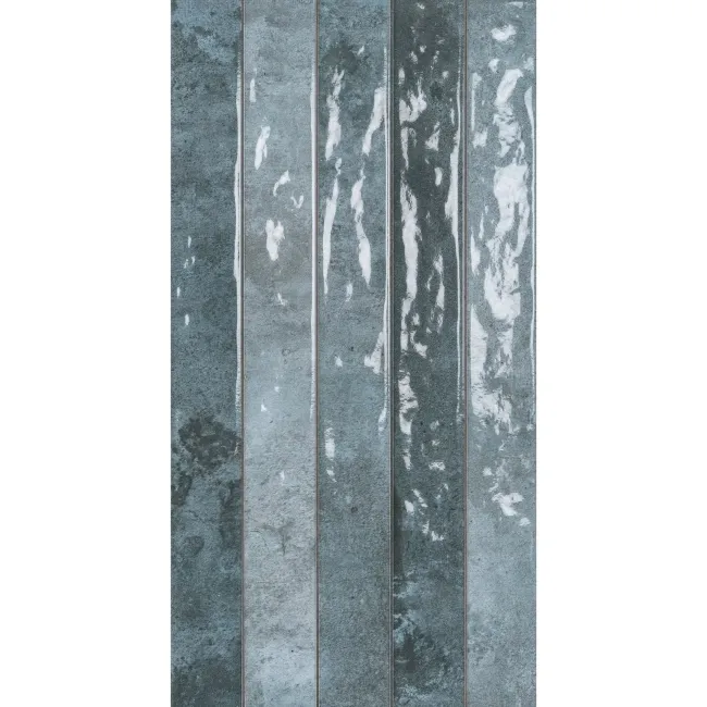 Ponto Blue Stone Effect Gloss Ceramic Wall Tile