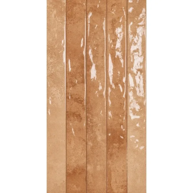 Ponto Teracotta Stone Effect Gloss Ceramic Wall Tile