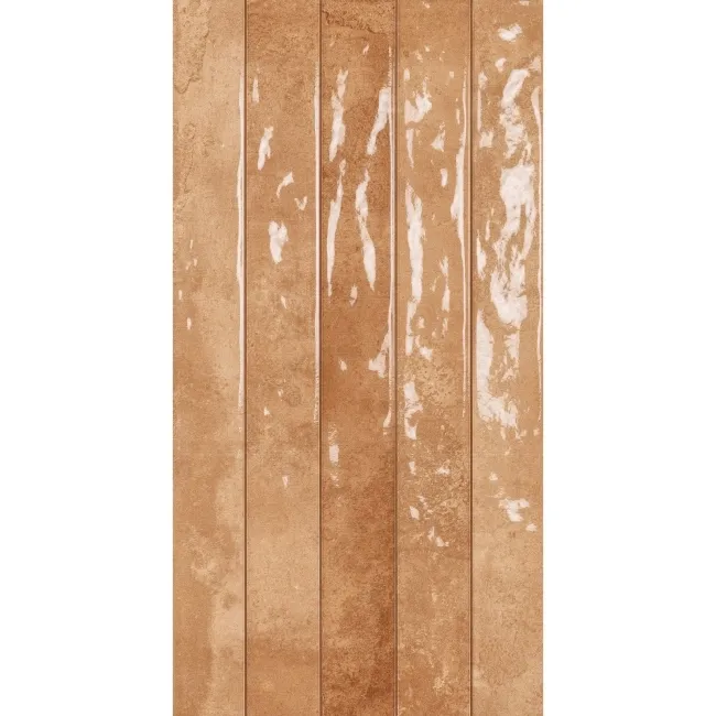 Ponto Teracotta Stone Effect Gloss Ceramic Wall Tile