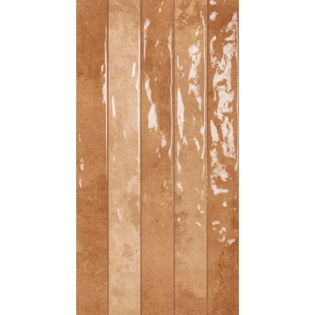 Ponto Teracotta Stone Effect Gloss Ceramic Wall Tile