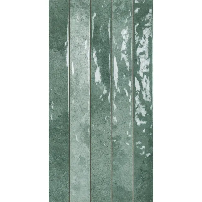 Ponto Green Stone Effect Gloss Ceramic Wall Tile