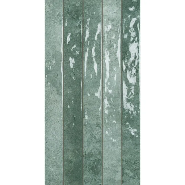 Ponto Green Stone Effect Gloss Ceramic Wall Tile