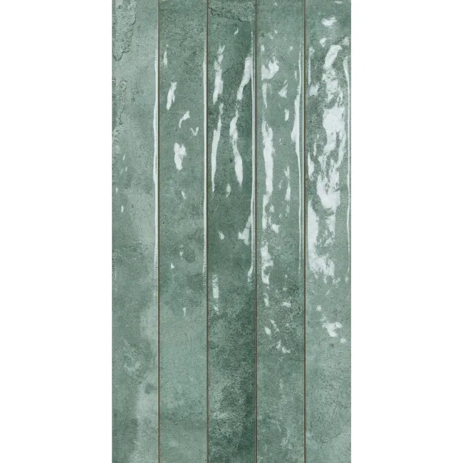 Ponto Green Stone Effect Gloss Ceramic Wall Tile