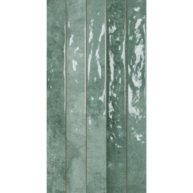 Ponto Green Stone Effect Gloss Ceramic Wall Tile