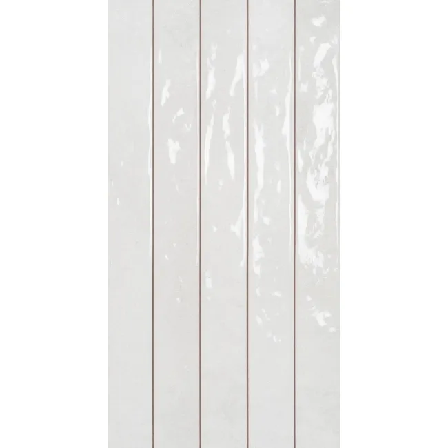 Ponto White Stone Effect Gloss Ceramic Wall Tile