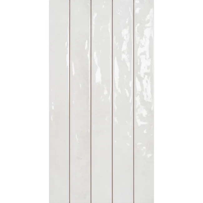 Ponto White Stone Effect Gloss Ceramic Wall Tile