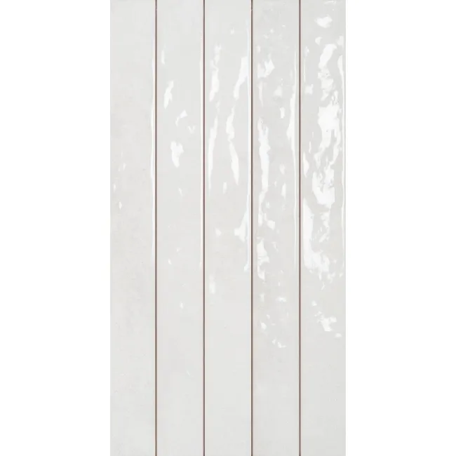 Ponto White Stone Effect Gloss Ceramic Wall Tile