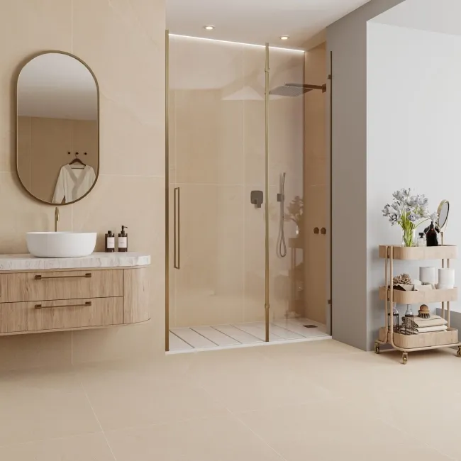 Khali Beige Stone Effect Matt Porcelain Wall and Floor Tile