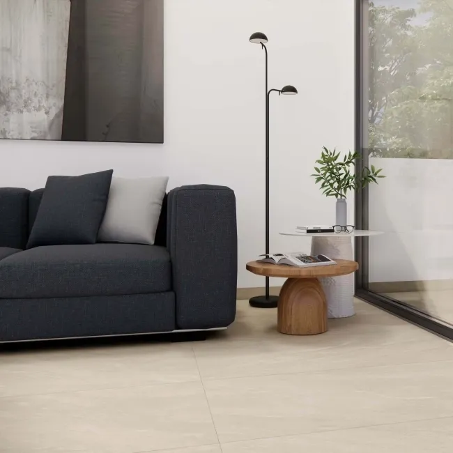 Teide Ivory Stone Effect Anti Slip Matt Porcelain Tile