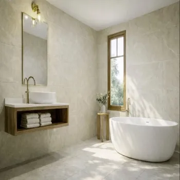 Electra Beige Crystal Marble Effect Matt Porcelain Tile