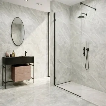 Electra Light Grey Crystal Marble Effect Matt Porcelain Tile