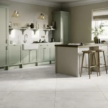 Lenina White Concrete Effect Matt Large Porcelain Floor Tile