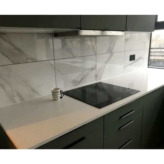 Place White Marble Effect Wall Tile