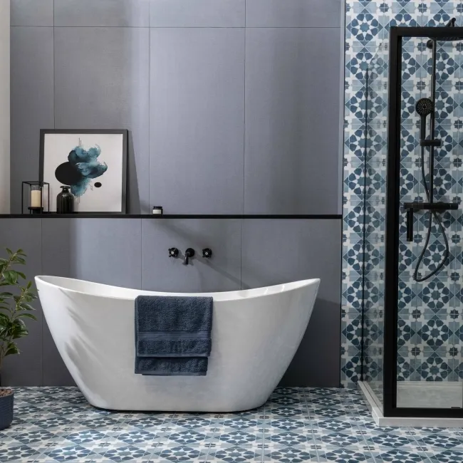 Seven Blue Matt Ceramic Wall Tile