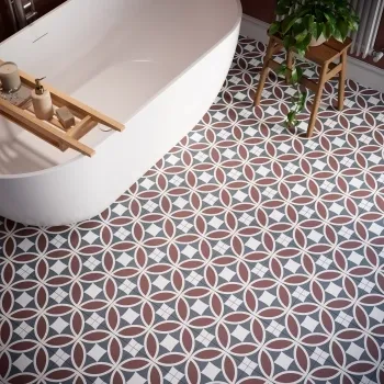 Britannia Circle Decor Patterned Matt Porcelain Tile