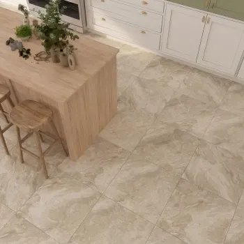Glacier Beige Stone Effect Polished Porcelain Floor Tile