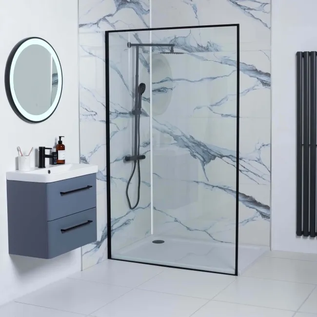 Calacatta Blue Marble Effect Polished Porcelain Wall and Floor Tile