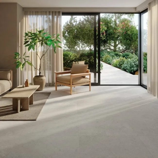 Colony White Stone Effect Anti Slip Porcelain Floor Tile
