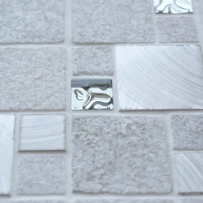 Comet White Square Stone Mosaic 300x300