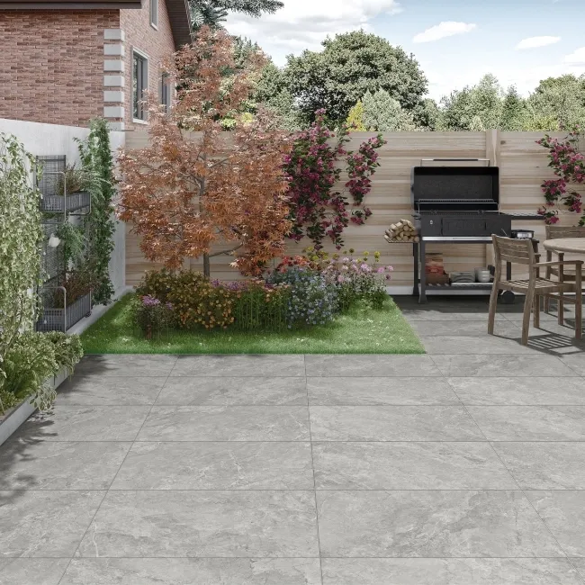 Mylos Grey Stone Effect Matt Porcelain Outdoor Slab Tile