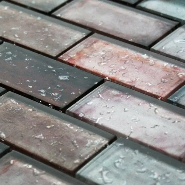 Raindrop Red Glass Mosaic 300x300