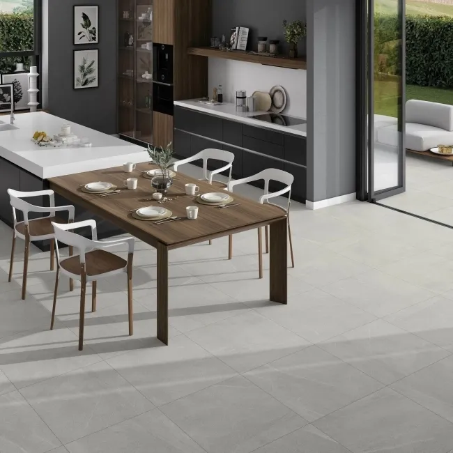 Bellevue White Stone Effect Matt Anti Slip Porcelain Tile
