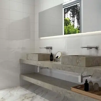 Bumpy White Gloss Ceramic Wall Tile - 250x400