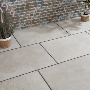 Imperial Beige Chiseled Edge Stone Effect Italian Porcelain Outdoor Slab