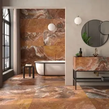 Volcanic Red Marble Effect Matt Porcelain Tile