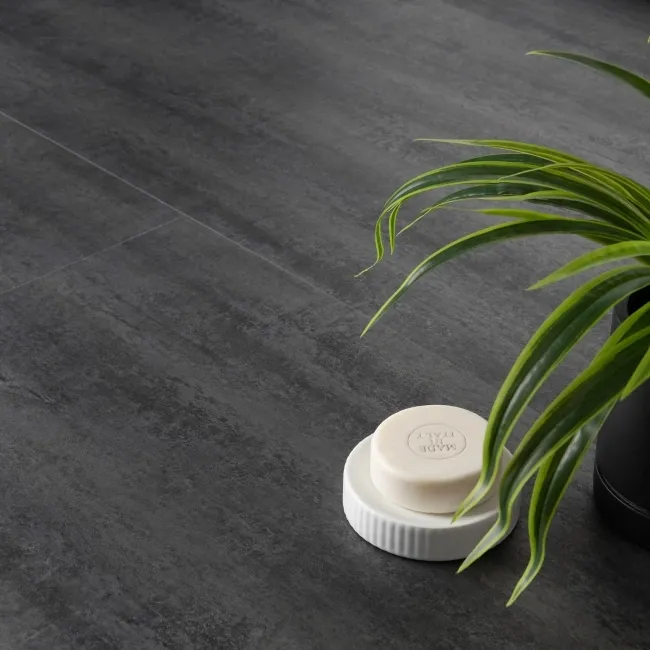 Antalya Anthracite Stone Tile Luxury Click Vinyl Flooring 6mm