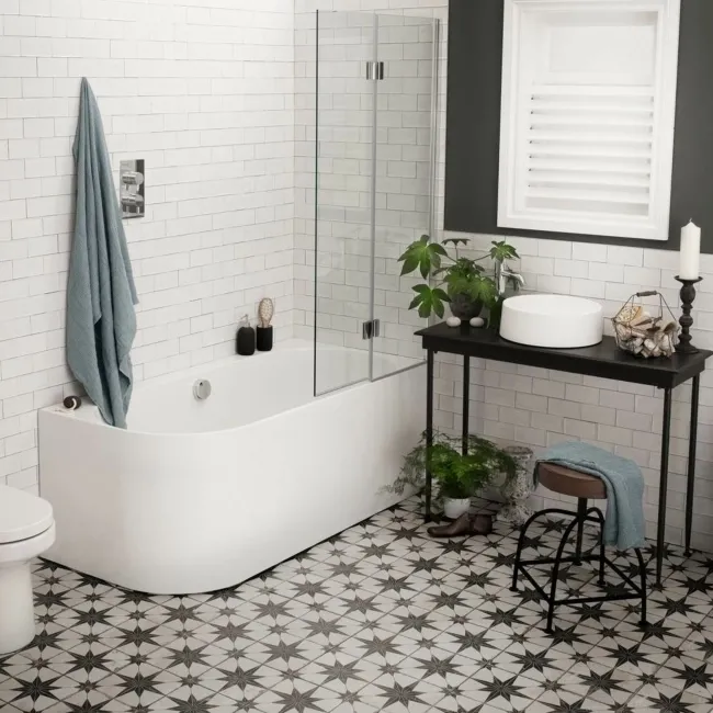 Metropolis Star Black Wall and Floor Tiles