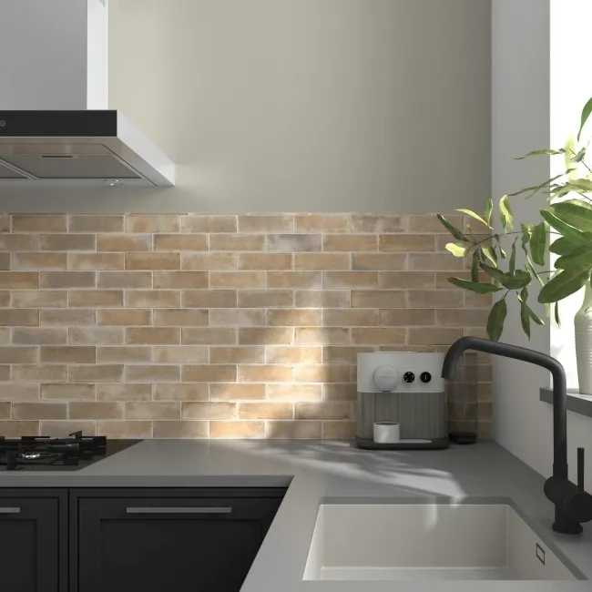 Reku Beige Stone Effect Matt Porcelain Tile