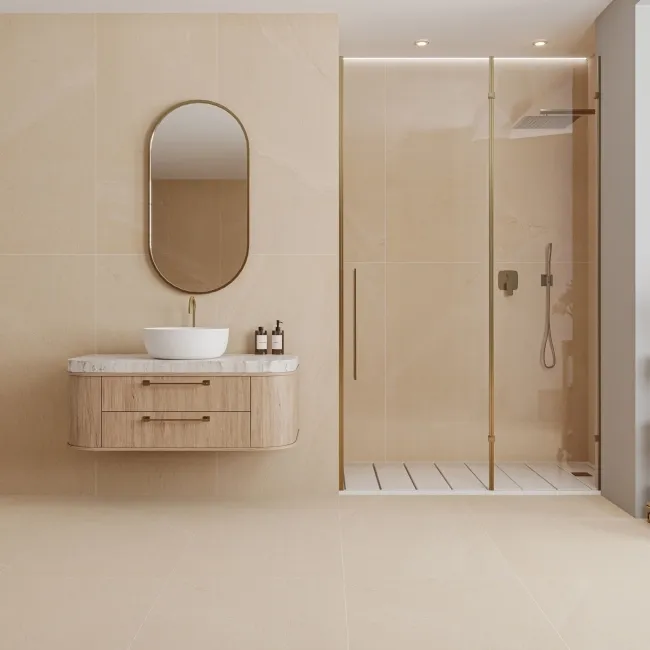 Khali Beige Stone Effect Matt Porcelain Wall and Floor Tile
