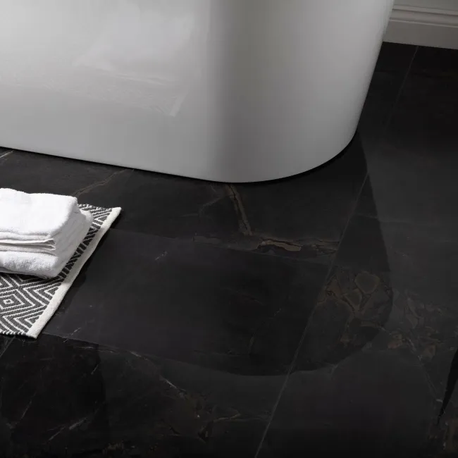 The Room Black Italian Polished Porcelain Wall and Floor Tiles