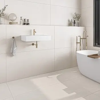 Khali White Stone Effect Matt Porcelain Wall and Floor Tile 