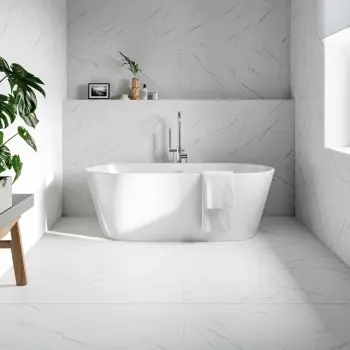 Alaskan Calacatta White Marble Effect Matt Porcelain Floor Tile