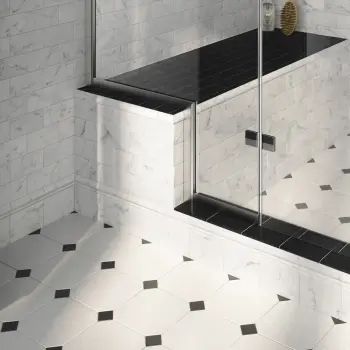 Carrara White Marble Effect Gloss Skirting Wall Tiles