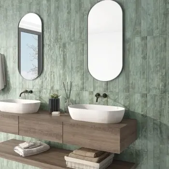 Ponto Green Stone Effect Gloss Ceramic Wall Tile