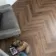 Alsek Tan Herringbone Luxury Click Vinyl Flooring 5mm