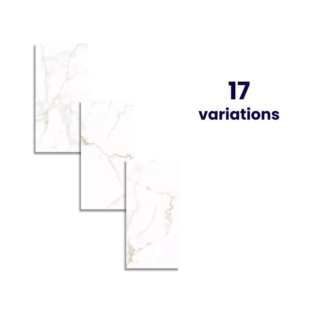 Carrera Gold Marble Effect Rectified Polished Porcelain Wall & Floor Tile