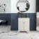 Barnaby White Marble Effect Gloss Rectified Vitrified Ceramic Floor Tile
