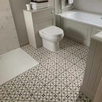 Brighton Grey Pattern Porcelain Floor Tiles