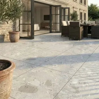 Ura Grey Stone Effect Matt Porcelain Outdoor Slab Tile