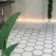 Fusion White Marble Effect & Stone Border Hexagon Tile