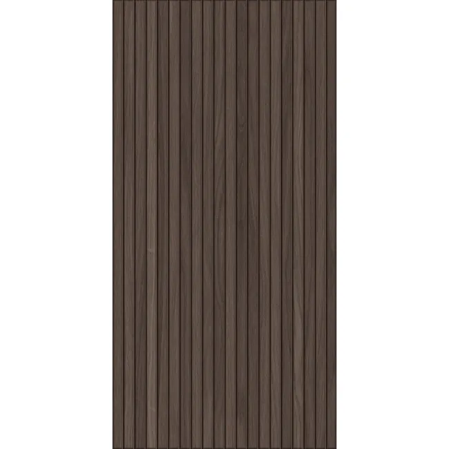 Mocha Slatted Wood Effect Matt Ceramic Wall Tile