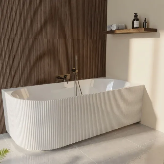 Mocha Slatted Wood Effect Matt Ceramic Wall Tile