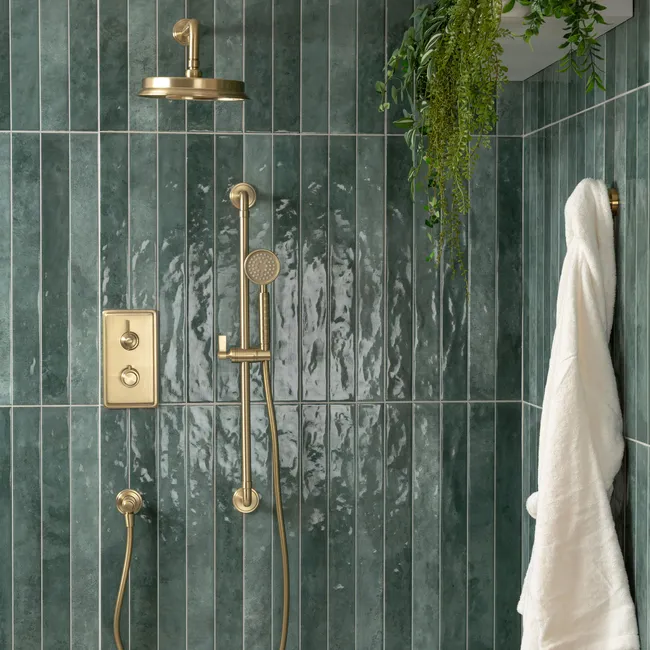 Ponto Green Stone Effect Gloss Ceramic Wall Tile