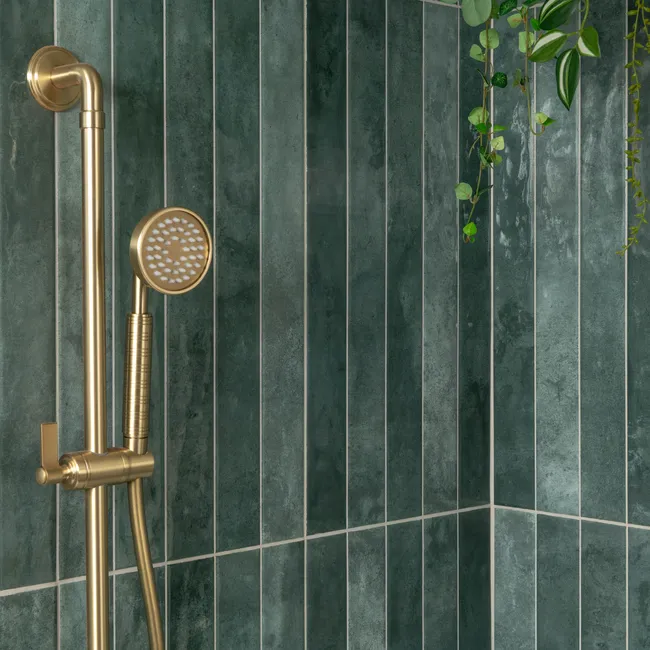 Ponto Green Stone Effect Gloss Ceramic Wall Tile