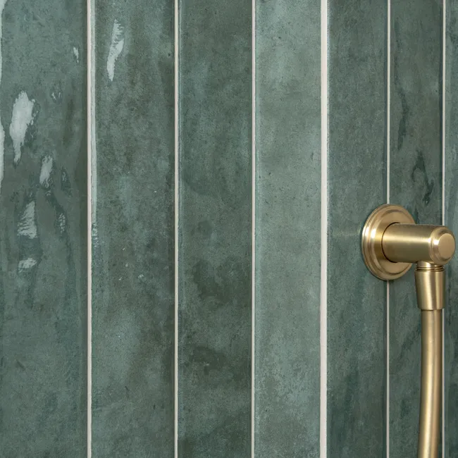 Ponto Green Stone Effect Gloss Ceramic Wall Tile
