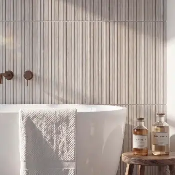 White Slatted Wood Effect Matt Ceramic Wall Tile 